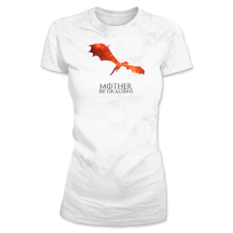 Mother Of Dragons - T-shirt Femme Coton Blanc Mother Of Dragons - T-shirt Femme Coton Blanc