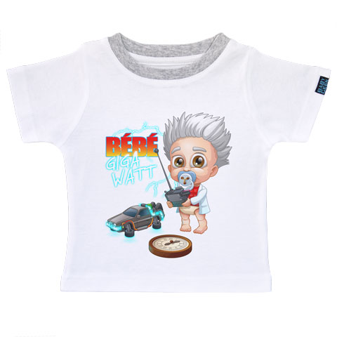 Bébé Gigawatt - T-shirt Enfant manches courtes - Coton - Blanc Bébé Gigawatt - T-shirt Enfant manches courtes - Coton - Blanc