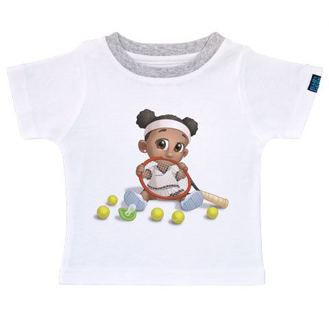 Un jour je serai une joueuse de tennis - T-shirt Enfant manches courtes - Coton - Blanc Un jour je serai une joueuse de tennis - T-shirt Enfant manches courtes - Coton - Blanc