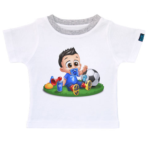 Un jour je serai un footballeur - T-shirt Enfant manches courtes - Coton - Blanc Un jour je serai un footballeur - T-shirt Enfant manches courtes - Coton - Blanc
