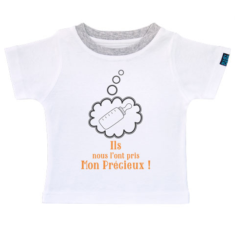 Ils nous l’ont pris, mon précieux ! - T-shirt Enfant manches courtes - Coton - Blanc Ils nous l’ont pris, mon précieux ! - T-shirt Enfant manches courtes - Coton - Blanc