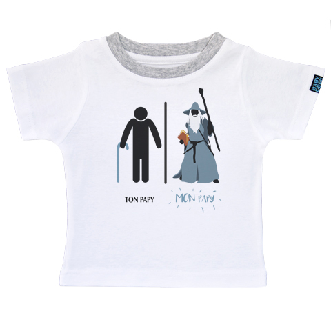 Ma super famille - Mon Papy magicien - T-shirt Enfant manches courtes - Coton - Blanc Ma super famille - Mon Papy magicien - T-shirt Enfant manches courtes - Coton - Blanc