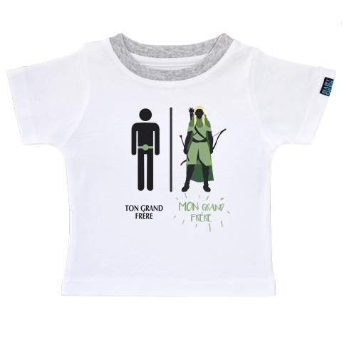 Ma super famille - Mon grand frère elfe - T-shirt Enfant manches courtes - Coton - Blanc Ma super famille - Mon grand frère elfe - T-shirt Enfant manches courtes - Coton - Blanc