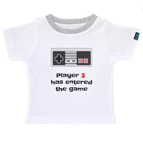 Manette retro - T-shirt Enfant manches courtes - Coton - Blanc Manette retro - T-shirt Enfant manches courtes - Coton - Blanc