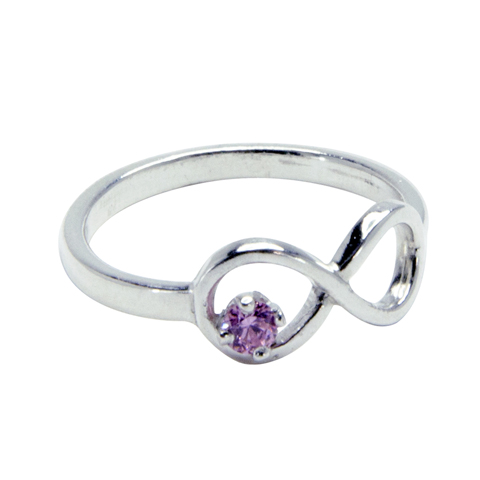 Infini et oxyde de zirconium rose - bague argent 925 et oxyde de zirconium rose Infini et oxyde de zirconium rose - bague argent 925 et oxyde de zirconium rose