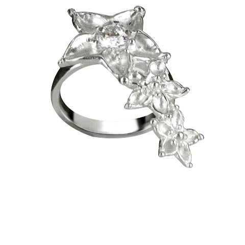 Bouquet de fleurs bague main droite - Oxyde de zirconium Bouquet de fleurs bague main droite - Oxyde de zirconium