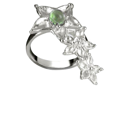 Bouquet de fleurs bague main droite - Peridot vert pastel Bouquet de fleurs bague main droite - Peridot vert pastel