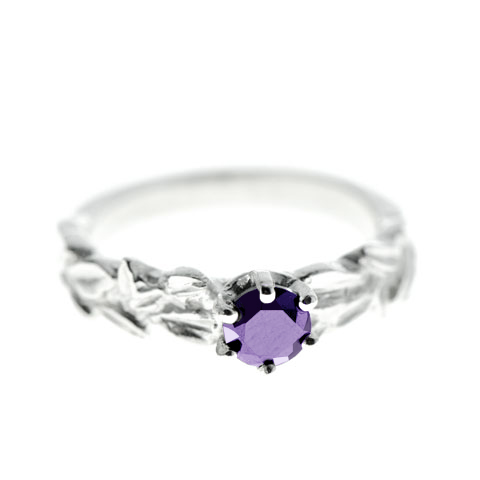 Couronne d’Olivier - Bague solitaire Améthyste Couronne d’Olivier - Bague solitaire Améthyste