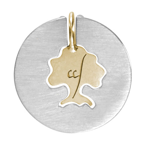 Sylvoë duo Or jaune et argent - pendentif personnalisé Sylvoë duo Or jaune et argent - pendentif personnalisé