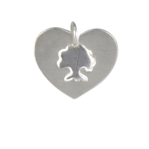 Coeur de foret duo personnalisé argent 925ème - Pendentif Coeur de foret duo personnalisé argent 925ème - Pendentif