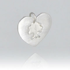 Coeur de foret duo personnalisé argent 925ème - Pendentif Coeur de foret duo personnalisé argent 925ème - Pendentif