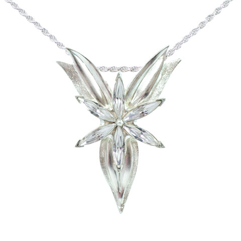 Fleur du soir - strass lumière - Pendentif Fleur du soir - strass lumière - Pendentif