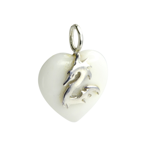 Coeur de Sylve - Dragon Agate blanche - Pendentif Coeur de Sylve - Dragon Agate blanche - Pendentif