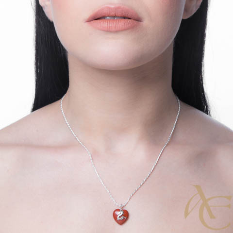 Coeur de Sylve - Dragon Jaspe rouge - Pendentif Coeur de Sylve - Dragon Jaspe rouge - Pendentif
