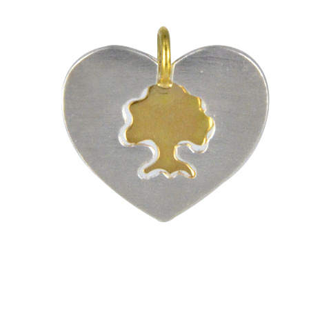 Coeur de foret duo or 18 carats et argent 925ème - Pendentif Coeur de foret duo or 18 carats et argent 925ème - Pendentif