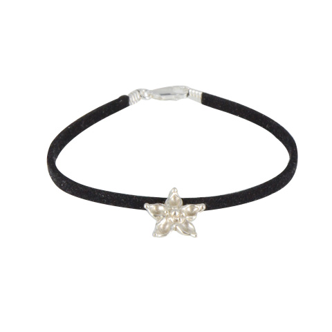 Fleur Edelweiss argent 925ème - bracelet suédine Fleur Edelweiss argent 925ème - bracelet suédine