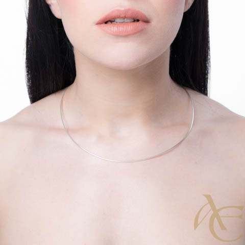 Collier ras de cou maille Oméga 45 cm - argent 925ème Collier ras de cou maille Oméga 45 cm - argent 925ème