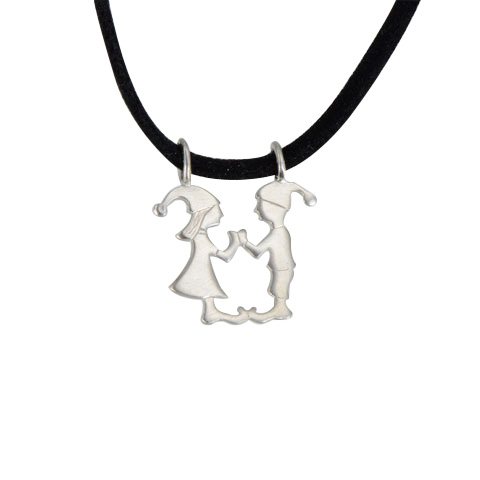 Tendre serment - argent 925eme et cordon suedine noir Tendre serment - argent 925eme et cordon suedine noir