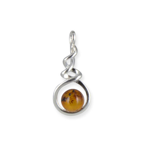 Ithel - pendentif argent 925eme et ambre cognac Ithel - pendentif argent 925eme et ambre cognac