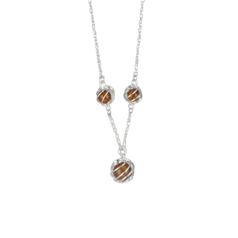 Shona - collier argent 925eme et ambre cognac Shona - collier argent 925eme et ambre cognac