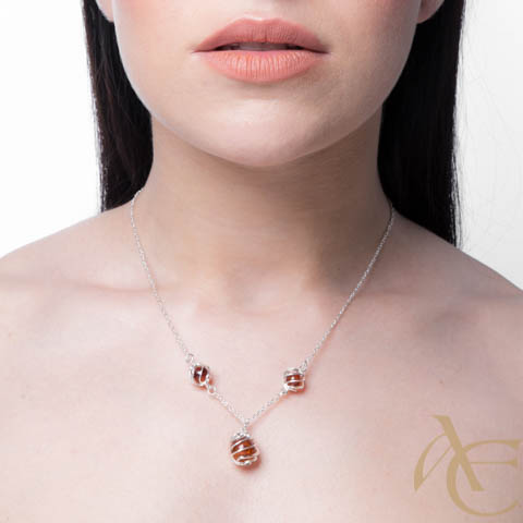Shona - collier argent 925eme et ambre cognac Shona - collier argent 925eme et ambre cognac