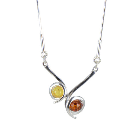Aenor - pendentif argent 925eme et ambre cognac Aenor - pendentif argent 925eme et ambre cognac