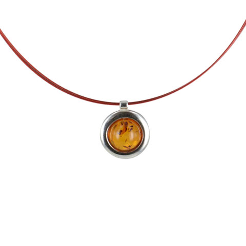 Celeste - collier argent 925eme et ambre cognac Celeste - collier argent 925eme et ambre cognac