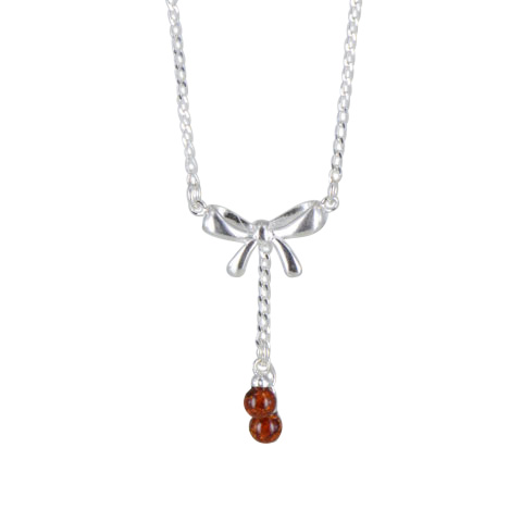 Brogan - collier argent 925eme et ambre cognac Brogan - collier argent 925eme et ambre cognac