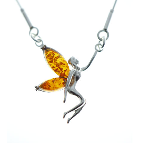 Aina - collier argent 925ème et ambre cognac Aina - collier argent 925ème et ambre cognac