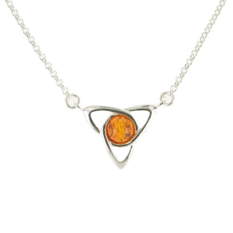 Monade - collier argent 925eme et ambre cognac Monade - collier argent 925eme et ambre cognac