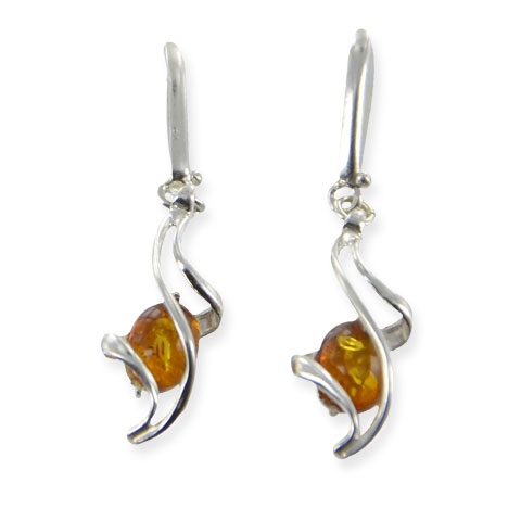 Bryn - boucles d’oreilles argent 925eme et ambre cognac Bryn - boucles d’oreilles argent 925eme et ambre cognac