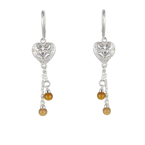 Violyn - boucles d’oreilles argent 925ème et ambre cognac Violyn - boucles d’oreilles argent 925ème et ambre cognac