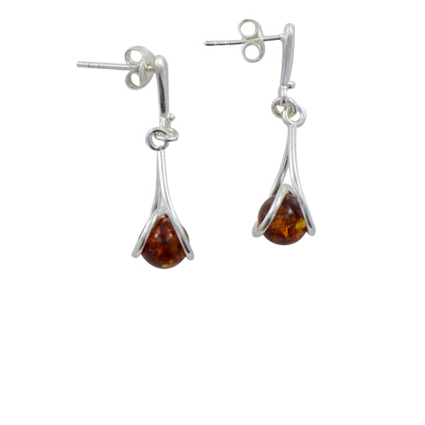 Perlyn - boucles d'oreilles argent 925eme et ambre Perlyn - boucles d'oreilles argent 925eme et ambre