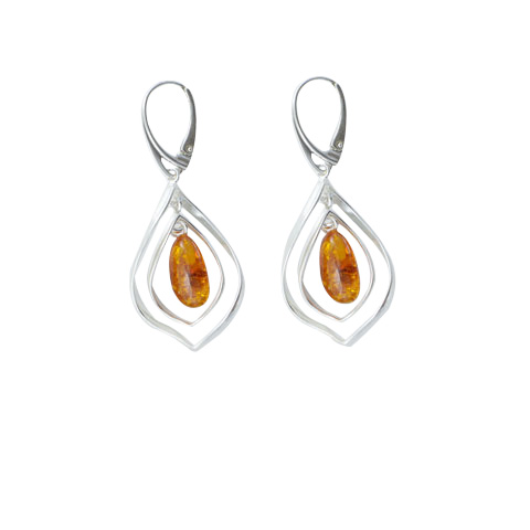 Padyn - boucles d’oreilles argent 925eme et ambre Padyn - boucles d’oreilles argent 925eme et ambre