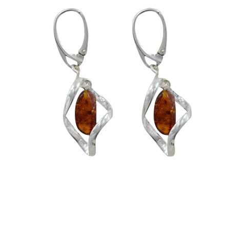 Doucia - boucles d’oreilles argent 925eme et ambre Doucia - boucles d’oreilles argent 925eme et ambre