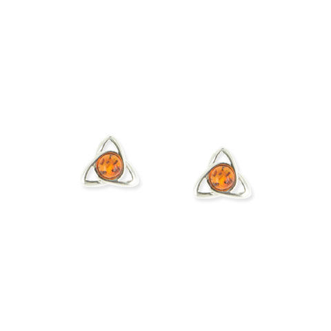 Monade - clous d’oreilles argent 925eme et ambre cognac Monade - clous d’oreilles argent 925eme et ambre cognac