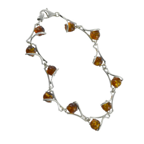Ailys - bracelet argent 925eme et ambre cognac Ailys - bracelet argent 925eme et ambre cognac