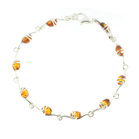 Loredyn - bracelet argent 925eme et ambre cognac Loredyn - bracelet argent 925eme et ambre cognac