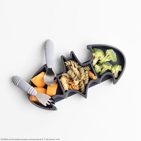 Assiette antidérapante multi-compartiments en silicone - Batman