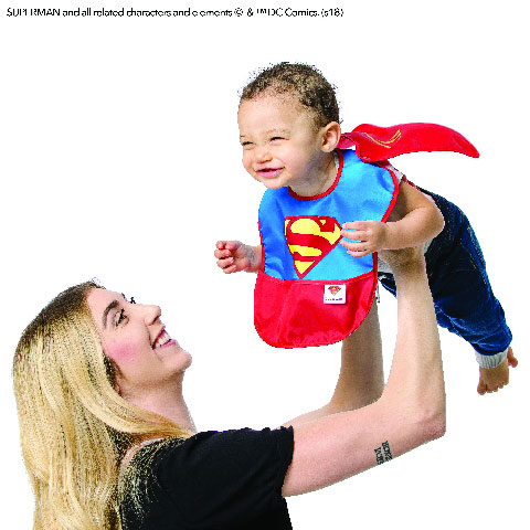 SUPER BAVOIR avec cape amovible Superman SUPER BAVOIR avec cape amovible Superman
