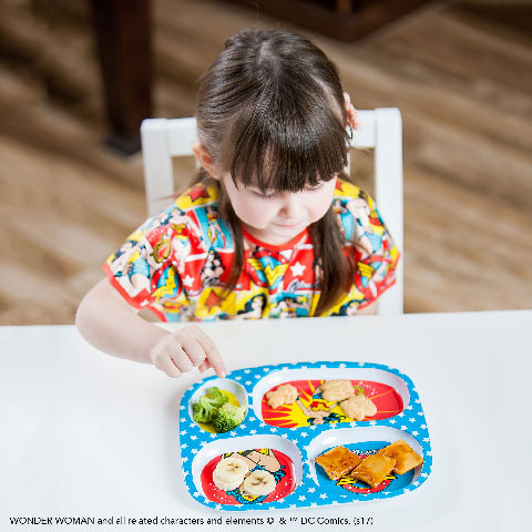 Assiette à compartiments en mélamine Wonder Woman Assiette à compartiments en mélamine Wonder Woman