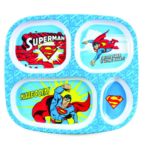 Assiette à compartiments en mélamine Superman Assiette à compartiments en mélamine Superman