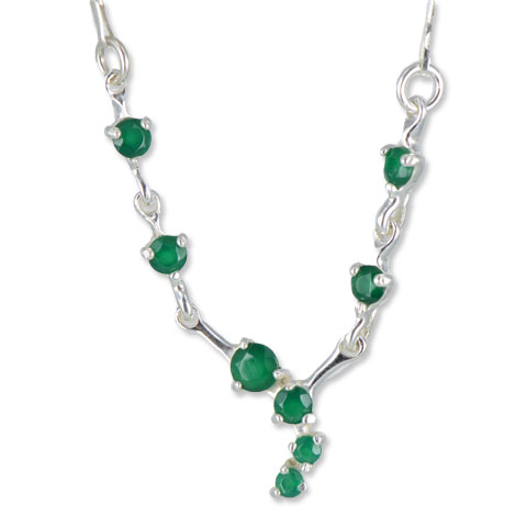 Charme - collier argent 925ème et agate verte Charme - collier argent 925ème et agate verte