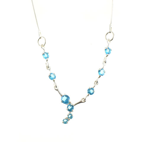 Charme - collier argent 925ème et oxydes de zirconium bleus Charme - collier argent 925ème et oxydes de zirconium bleus