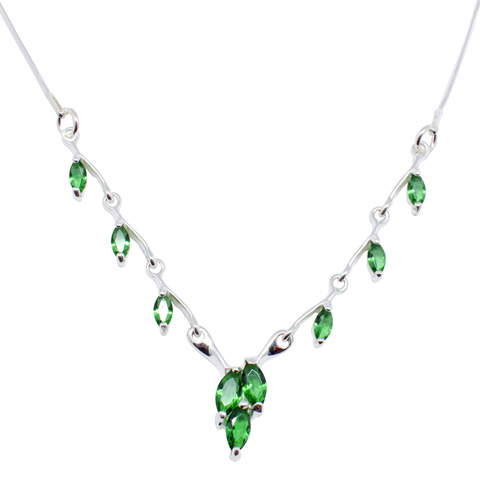 Pétille - collier argent 925ème et oxyde zirconium vert Pétille - collier argent 925ème et oxyde zirconium vert