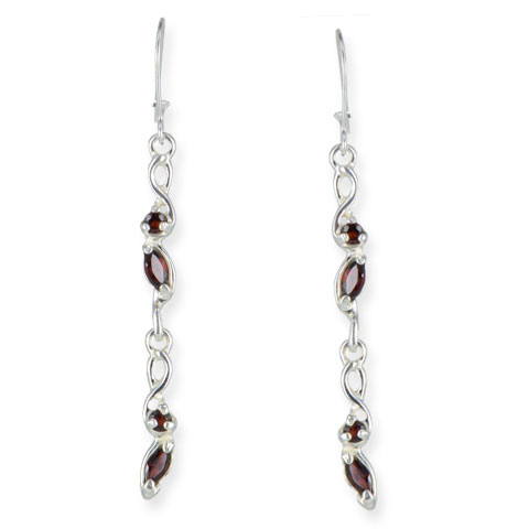 Etincelle - boucles d’oreilles argent 925ème et grenat Etincelle - boucles d’oreilles argent 925ème et grenat