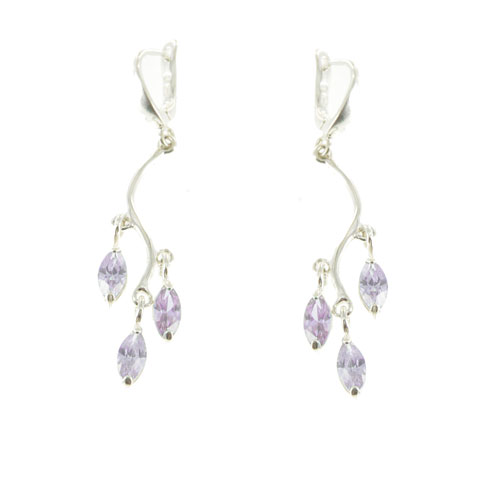 Lueur - boucles d’oreilles argent et oxyde de zirconium violet Lueur - boucles d’oreilles argent et oxyde de zirconium violet