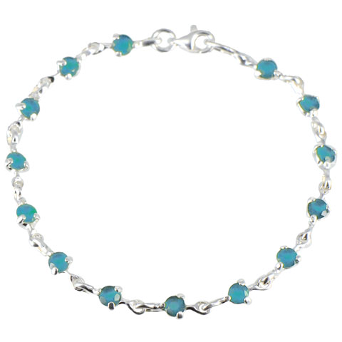Charme - bracelet argent 925ème et oxyde de zirconium bleu Charme - bracelet argent 925ème et oxyde de zirconium bleu