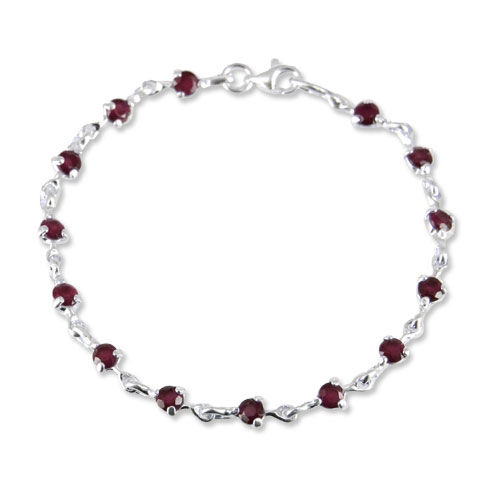 Charme - bracelet argent 925ème et grenat Charme - bracelet argent 925ème et grenat