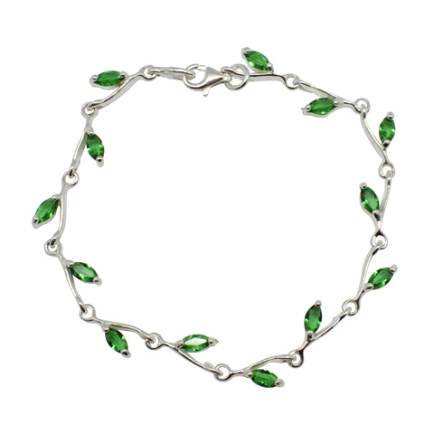 Pétille - bracelet argent 925ème et oxyde de zirconium vert Pétille - bracelet argent 925ème et oxyde de zirconium vert